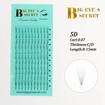 Big eye's secret 5D Готовые вентиляторы Объемные ресницы Индивидуальные короткие шелковые ресницы для наращивания Бесплатная доставка
