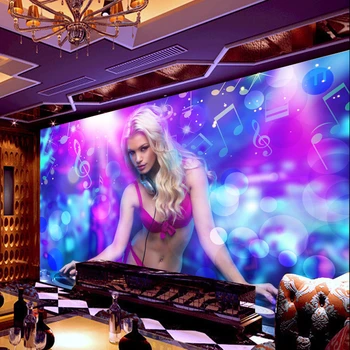 wellyu Пользовательские фрески KTV обои бар ночной клуб сексуальная девушка красота отель казино обои papel de parede para quarto