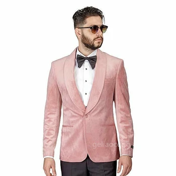 Весенне-Осенний Новый мужской бархатный Блейзер, модный приталенный мужской костюм, куртка для выпускного вечера, пальто, Элегантное мужское платье, свадебное пальто