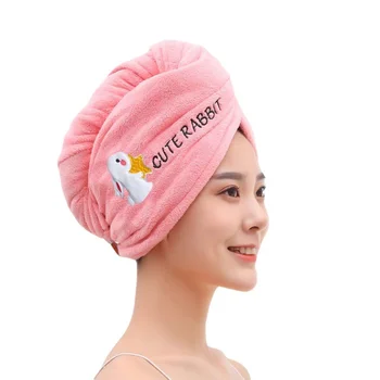 Женские полотенца для девочек, полотенце для ванной из микрофибры, быстросохнущее полотенце для волос, волшебная шапочка для душа, женский тюрбан, повязка на голову
