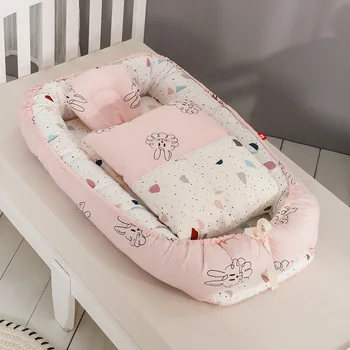 Складная детская кроватка, Переносная защита от давления, Съемная моющаяся трехмерная хлопковая изоляция, детская кроватка для путешествий