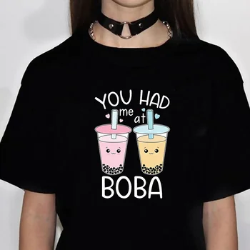 Футболки с пузырьковым чаем, женские футболки с аниме, японская футболка с рисунком 2000-х, уличная одежда в стиле харадзюку